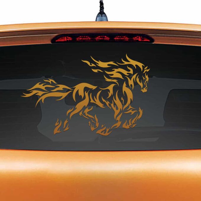 Fiery Stallion Copper Rear Car Sticker