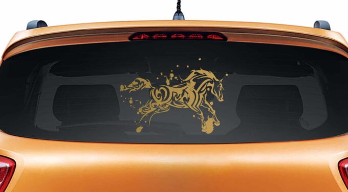 Wild Horse Gold Rear Car Sticker