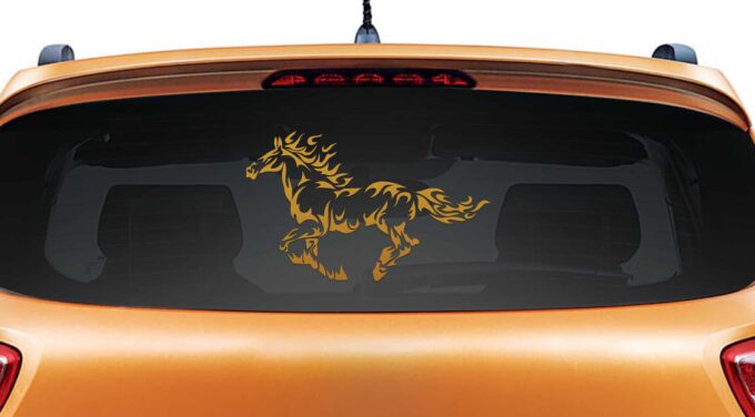 Warrior Horse Copper Rear Car Sticker