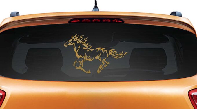 Warrior Horse Gold Rear Car Sticker