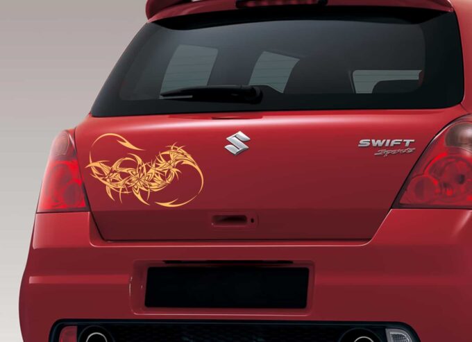 Dragon Tail Gold Dicky Car Sticker