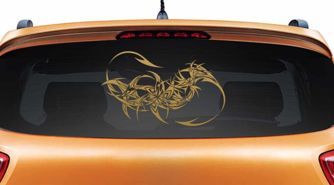 Dragon Tail Gold Rear Car Sticker