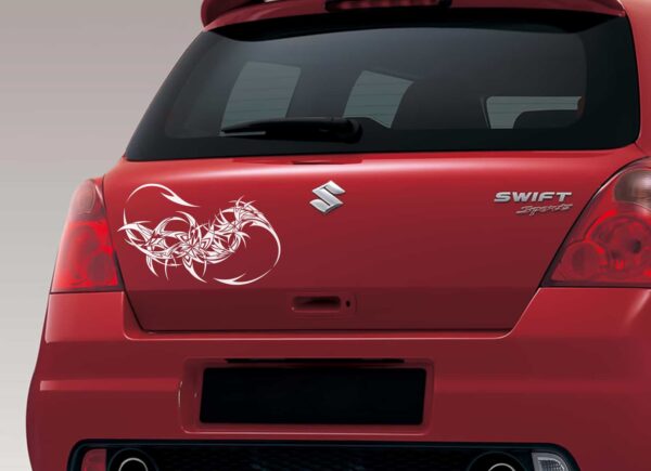 Dragon Tail Silver Dicky Car Sticker
