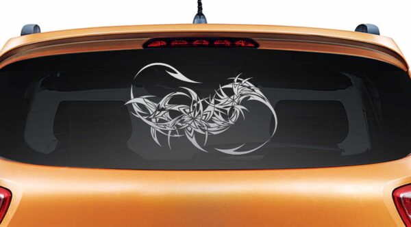 Dragon Tail Silver Rear Car Sticker