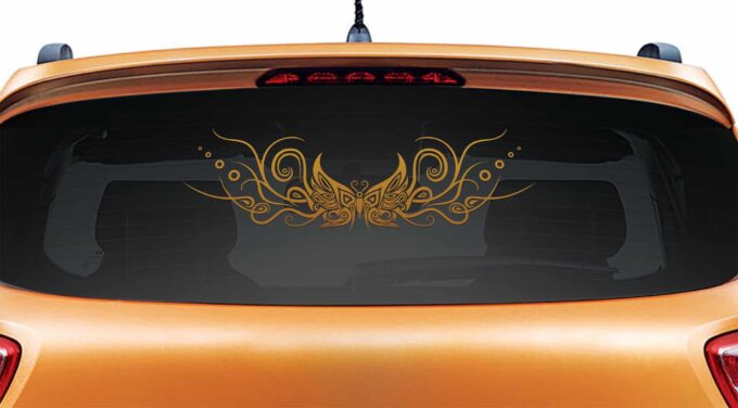 Bubbly Butterfly Copper Rear Car Sticker