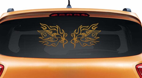 Swan Wings Copper Rear Car Sticker