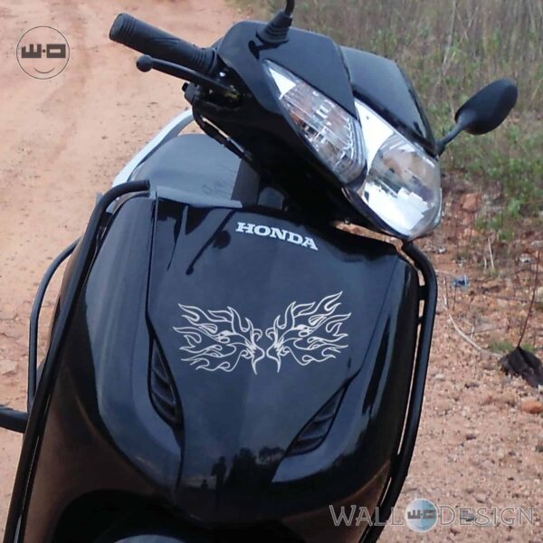 WallDesign Motorbike Sticker Design Swan Wings Silver Reflective Vinyl