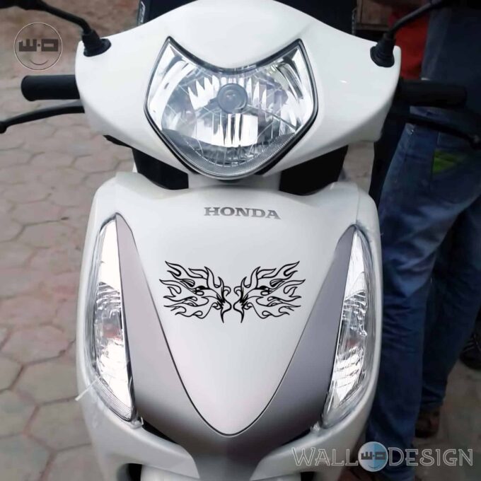 WallDesign Graphics Scooter Stickers Swan Wings Black Reflective Vinyl
