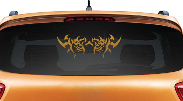 Beware of the Tiger Copper Rear Car Sticker