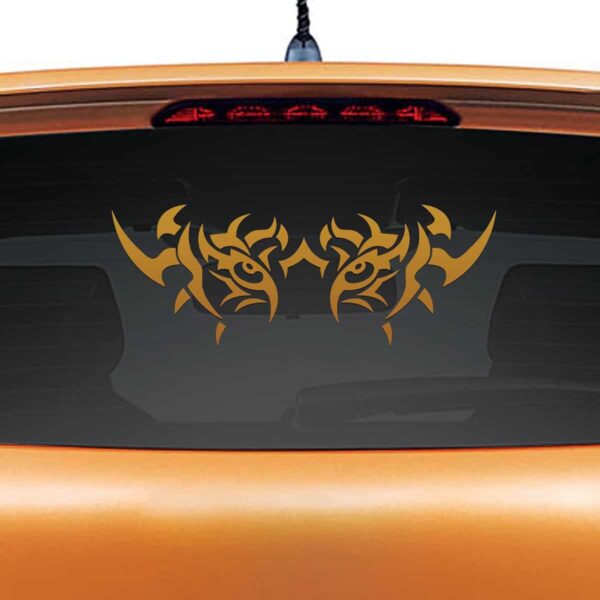 Beware of the Tiger Copper Rear Car Sticker