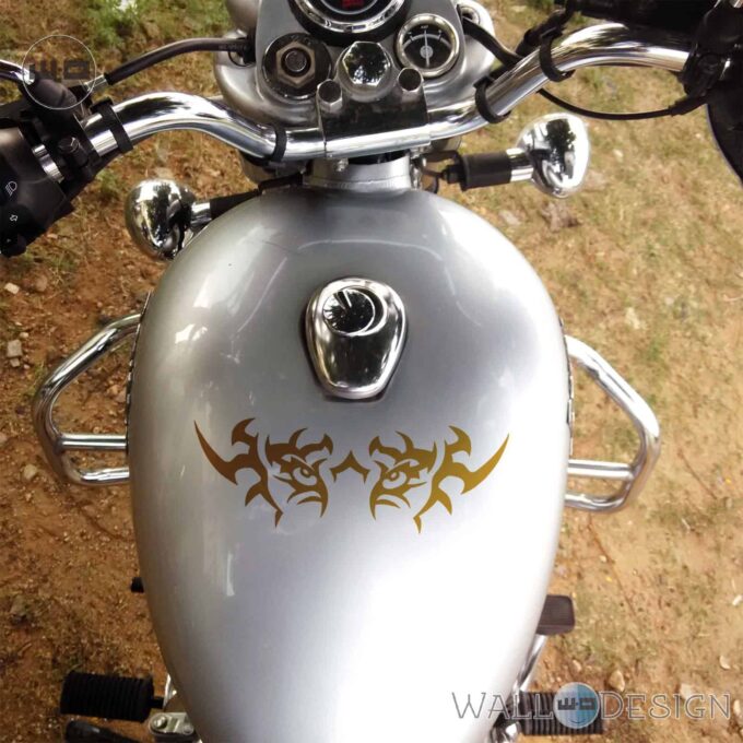 WallDesign Motorbike Stickers Beware Of The Tiger Copper Reflective Vinyl