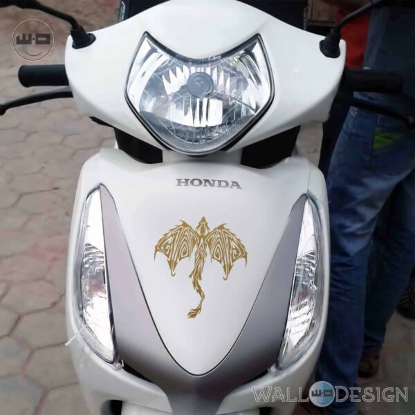 WallDesign Motorcycle Decals Dragon Avatar Gold Stickers Reflective Vinyl