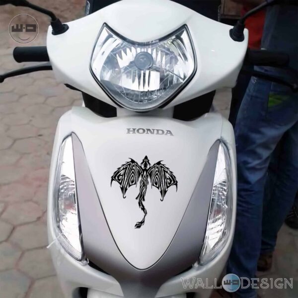 WallDesign Motorbike Decals Dragon Avatar Black Stickers Reflective Vinyl
