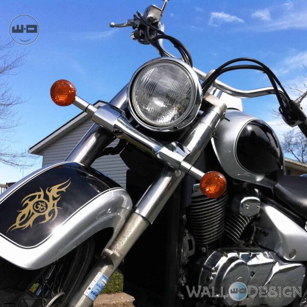 WallDesign Stickers For Motorbikes Power Wave Of Aum Copper Reflective Vinyl