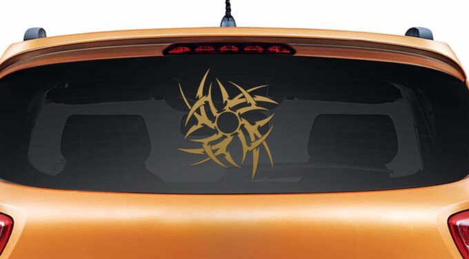 Tribal Chakra Gold Rear Car Sticker