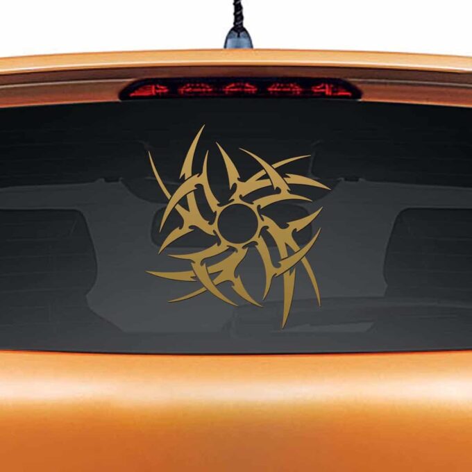 Tribal Chakra Gold Rear Car Sticker