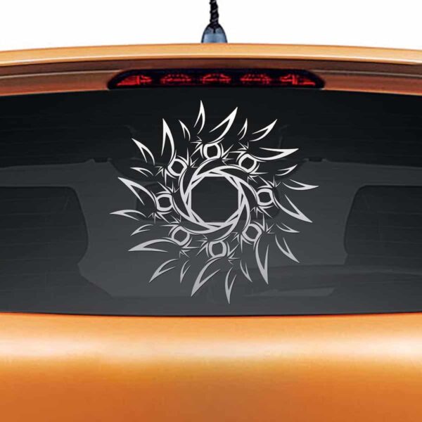 Vaastu Sun Silver Rear Car Sticker