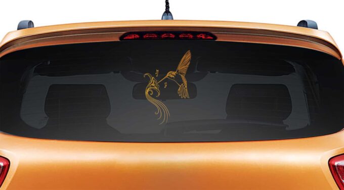 Humming Bird Copper Rear Car Sticker