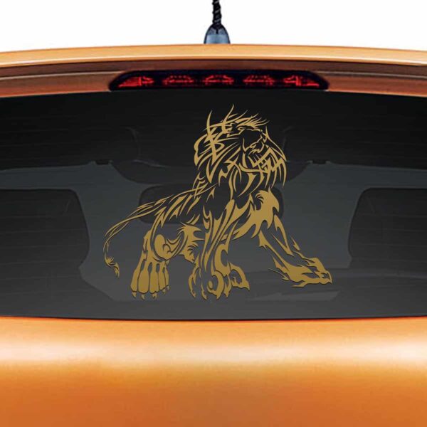 Majestic Lion Gold Rear Car Sticker