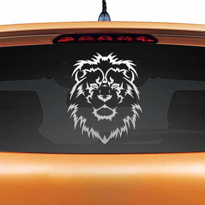 Lion King Silver Rear Car Sticker