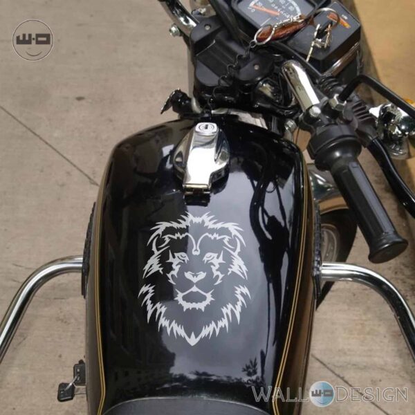 WallDesign Stickers For Bikes Online Lion King Silver Reflective Vinyl