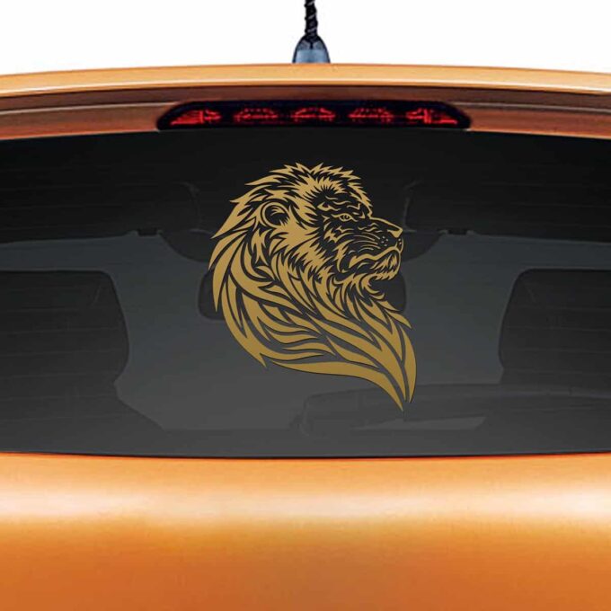 Lion Pride Gold Rear Car Sticker