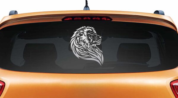 Lion Pride Silver Rear Car Sticker