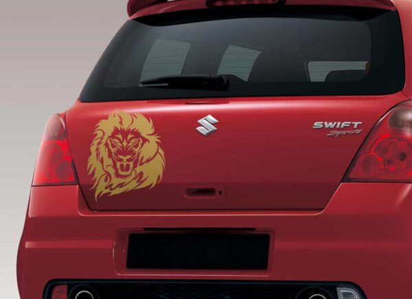 Lion Style Gold Dicky Car Sticker