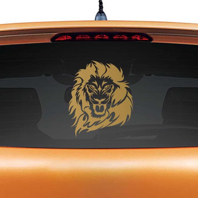Lion Style Gold Rear Car Sticker