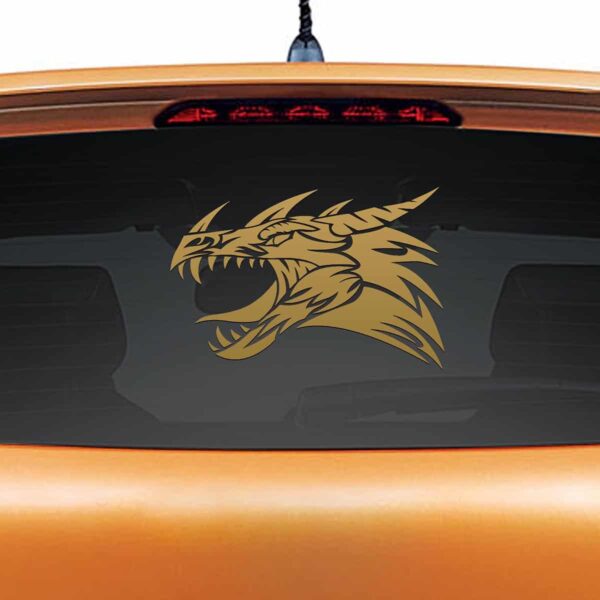 Dragon Zone Gold Rear Car Sticker