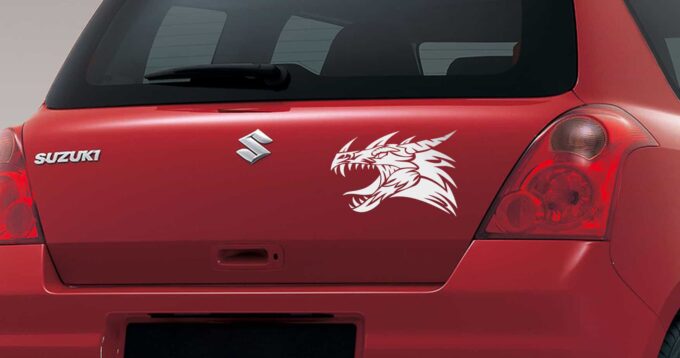 Dragon Zone Silver Dicky Car Sticker