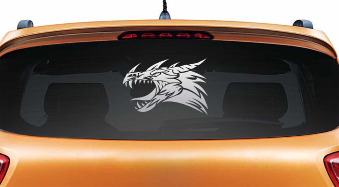 Dragon Zone Silver Rear Car Sticker