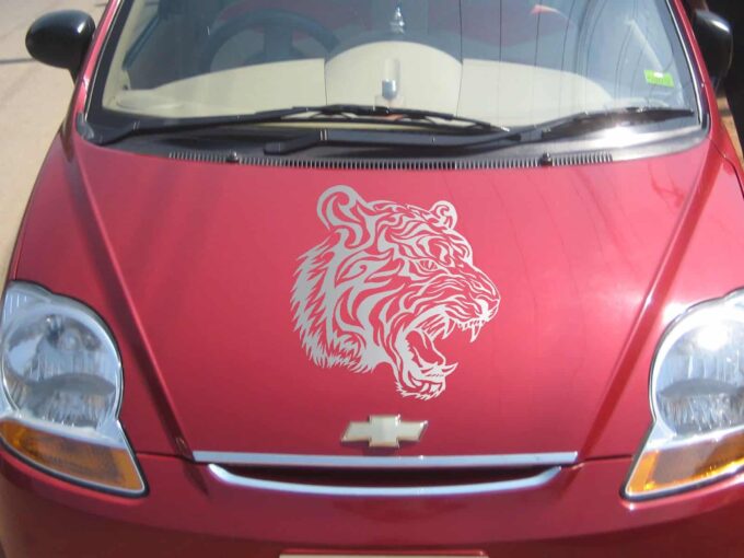 Sherkhan Silver Bonnet Car Sticker