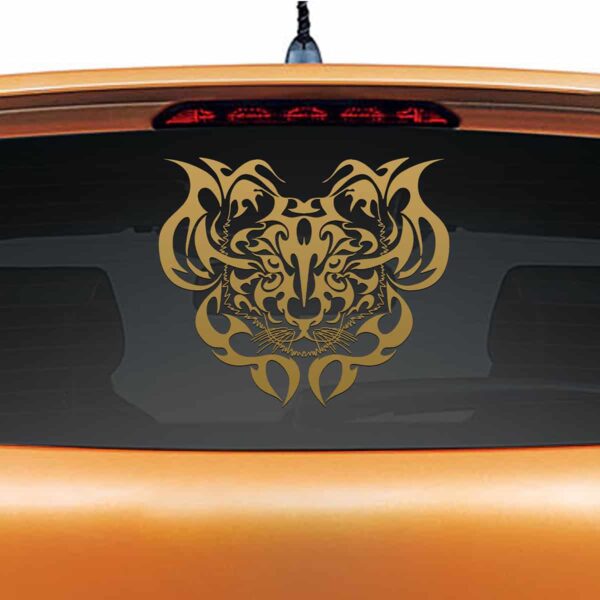 Tigers Den Gold Rear Car Sticker