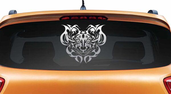 Tigers Den Silver Rear Car Sticker
