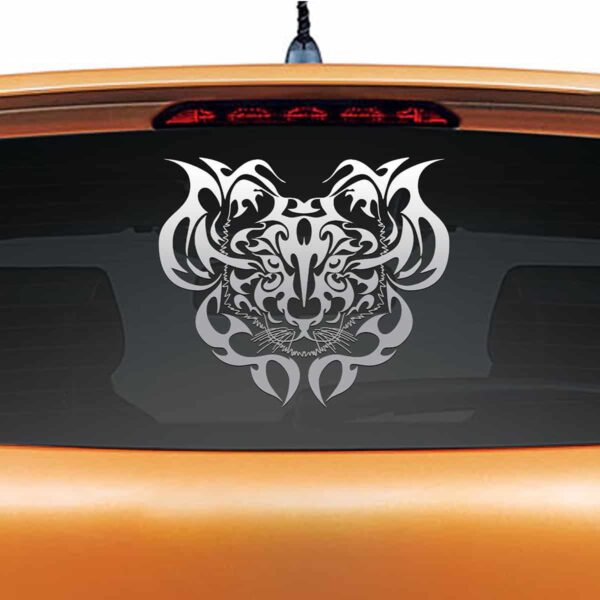 Tigers Den Silver Rear Car Sticker