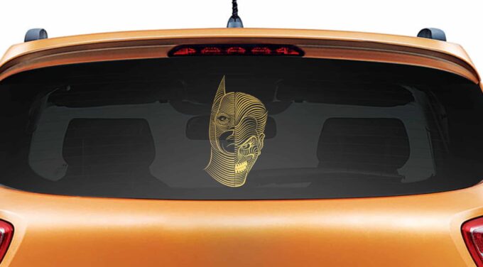 Batman Joker Gold Rear Car Sticker