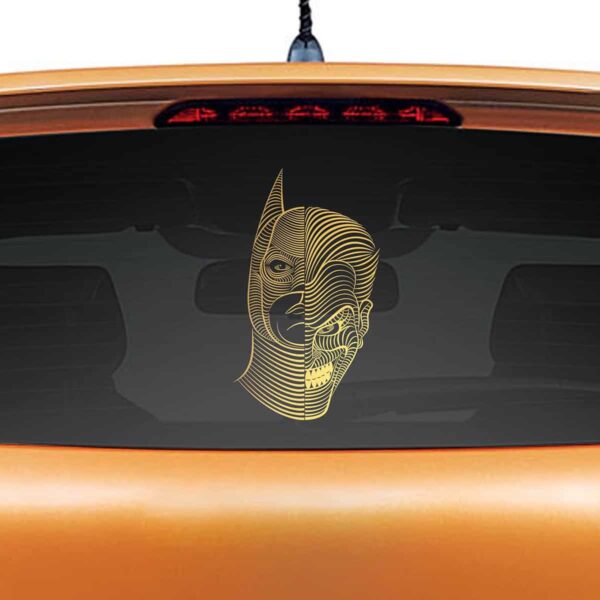 Batman Joker Gold Rear Car Sticker