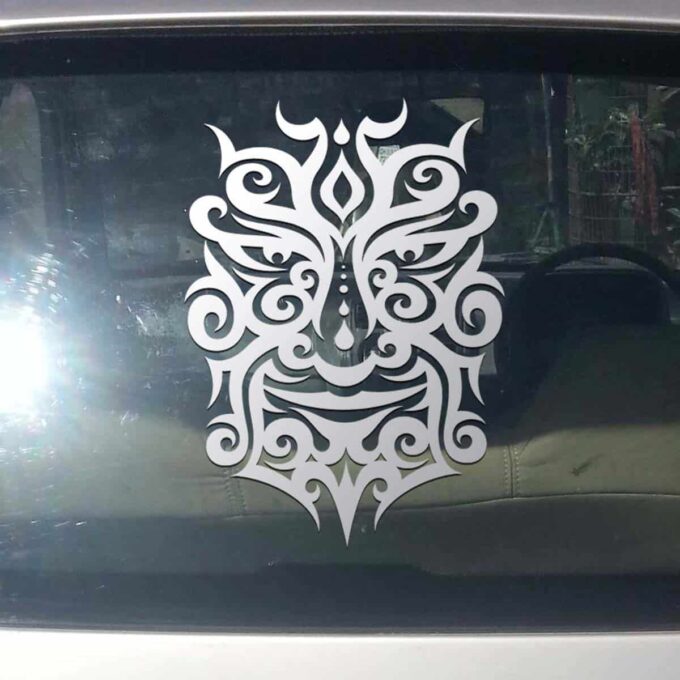 Face Off Silver Rear Car Sticker