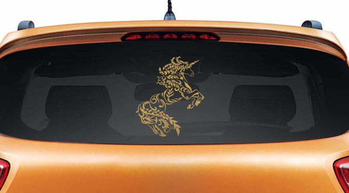 Horse Of My Dreams Gold Rear Car Sticker