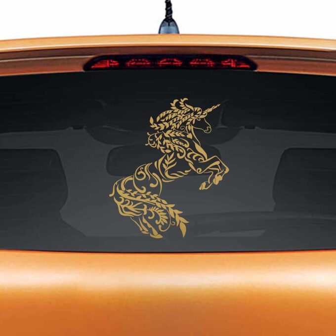 Horse Of My Dreams Gold Rear Car Sticker