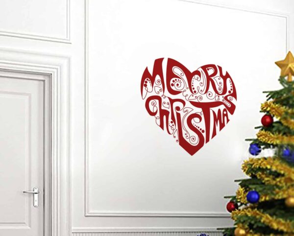 Merry Christmas Heart Universal3 room sticker
