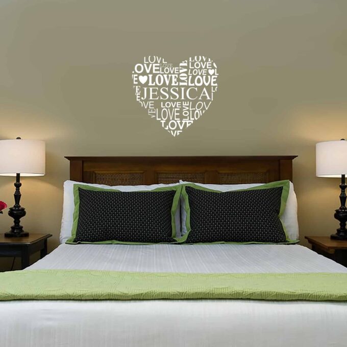 Name love heart Bedroom4 decal
