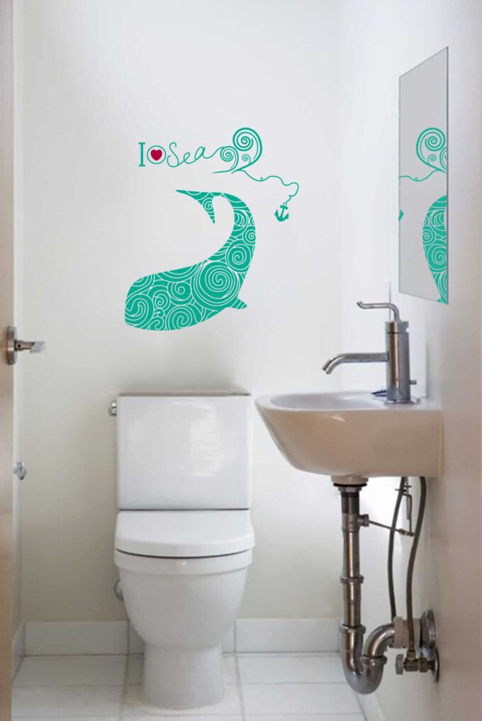 Dolphin Pattern Bathroom sticker