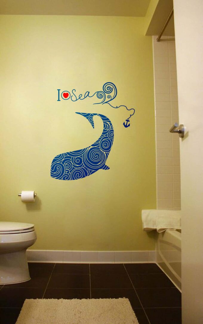 Dolphin Pattern Bathroom2 sticker