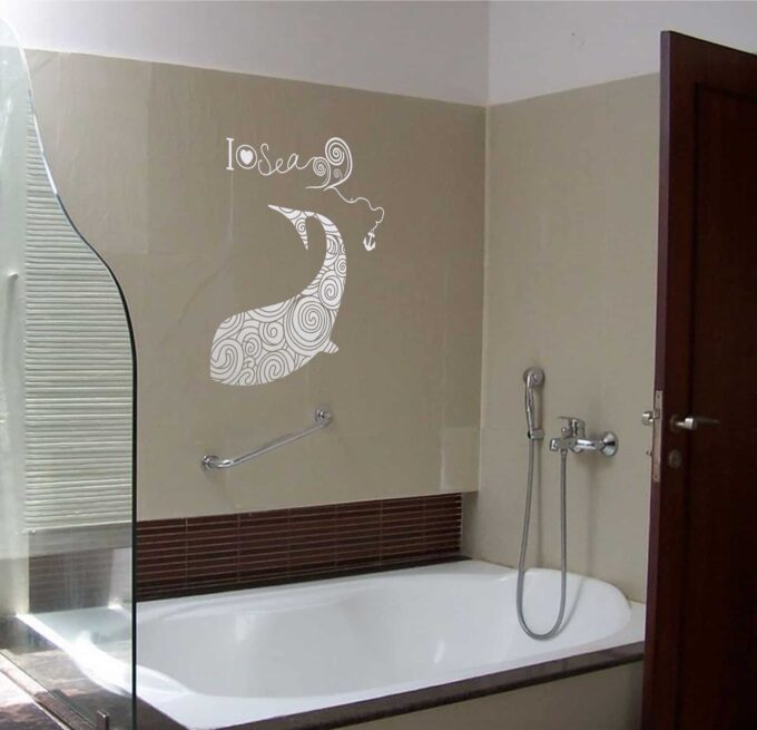 Dolphin Pattern Bathroom3 decal
