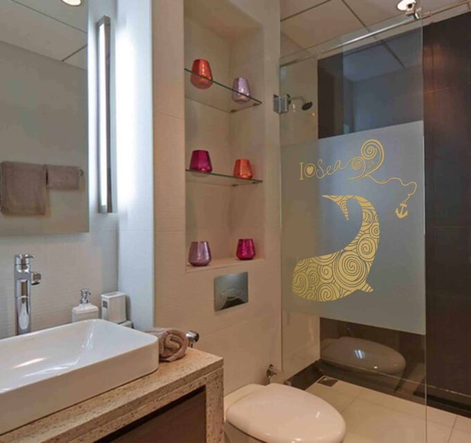 Dolphin Pattern Glass2 room decal