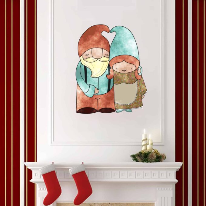 Adorable Gnome Couple Universal room sticker