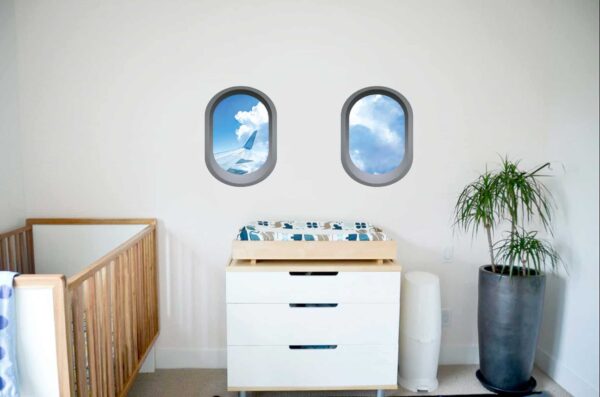 Aeroplane window illusion Infant room sticker