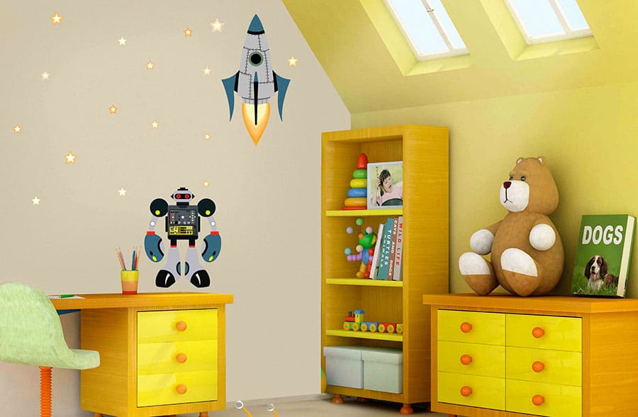 I, Robot and Spaceship Wall Sticker